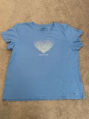 Life Is Good Light Blue Heart Graphic Tee